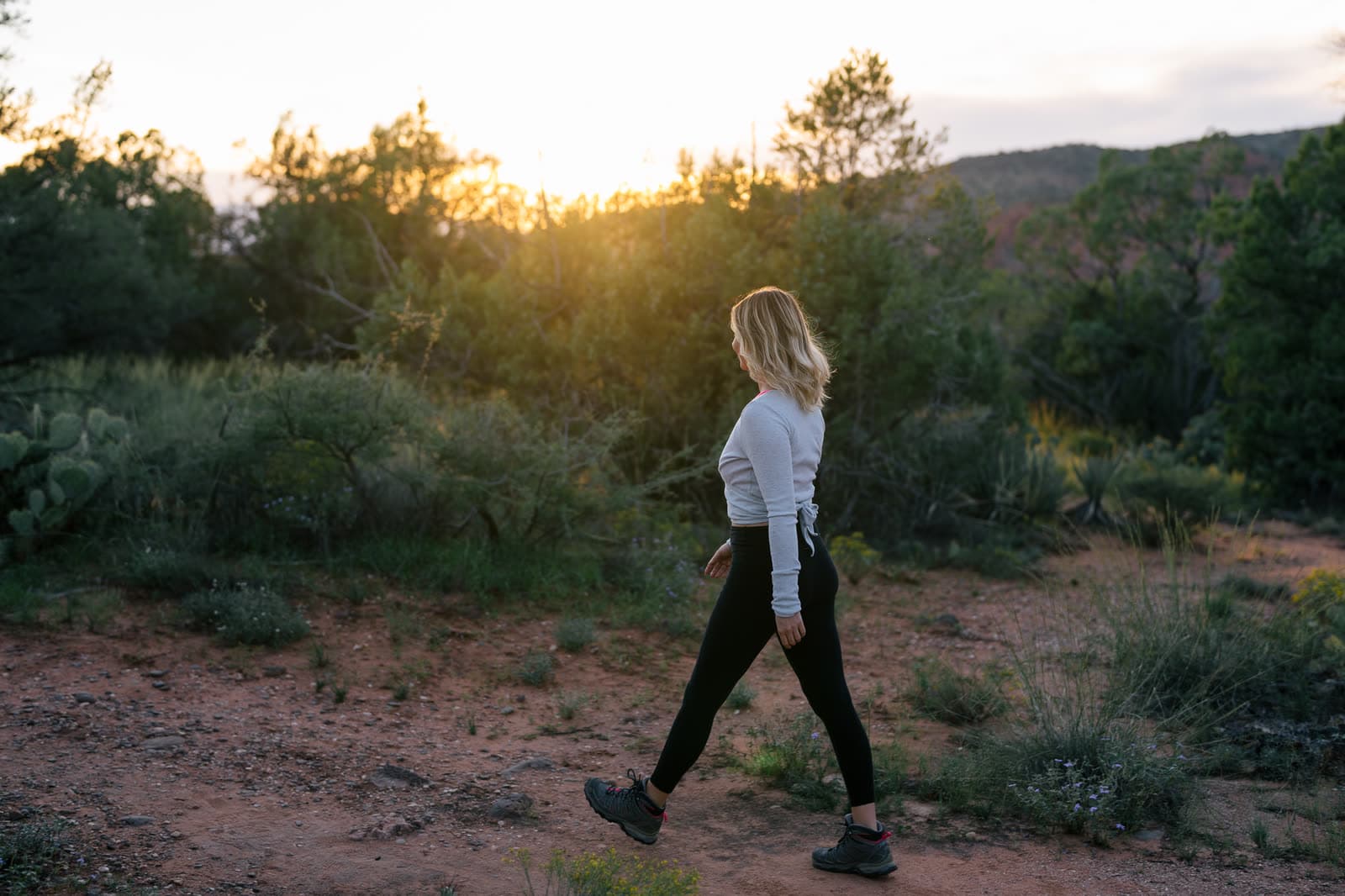 Aneta walking at first light
